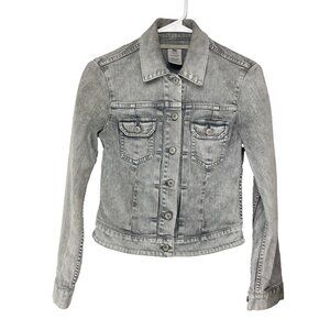 VINCE Cropped Washed Jean Coat Jacket Luxury Contemporary sz XS